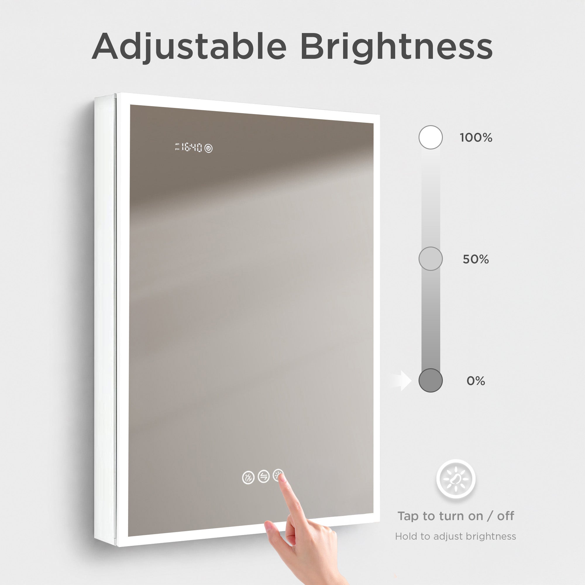 Sirius LED Medicine Cabinet with Clock MCL3 - Image 15