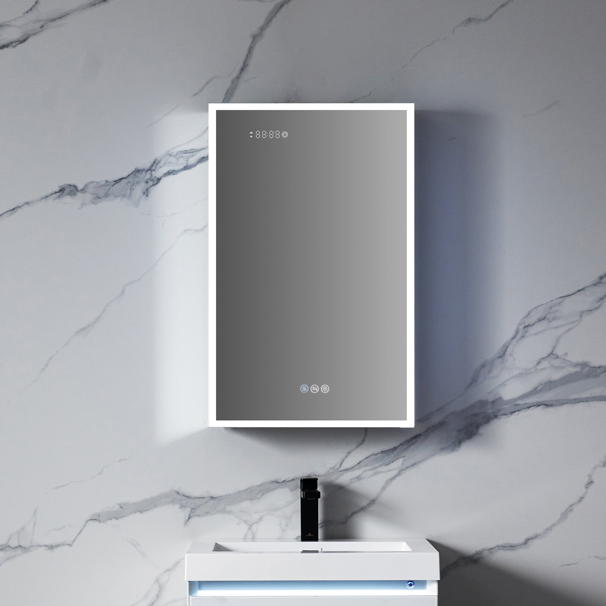 Sirius LED Medicine Cabinet with Clock MCL3 - Image 11