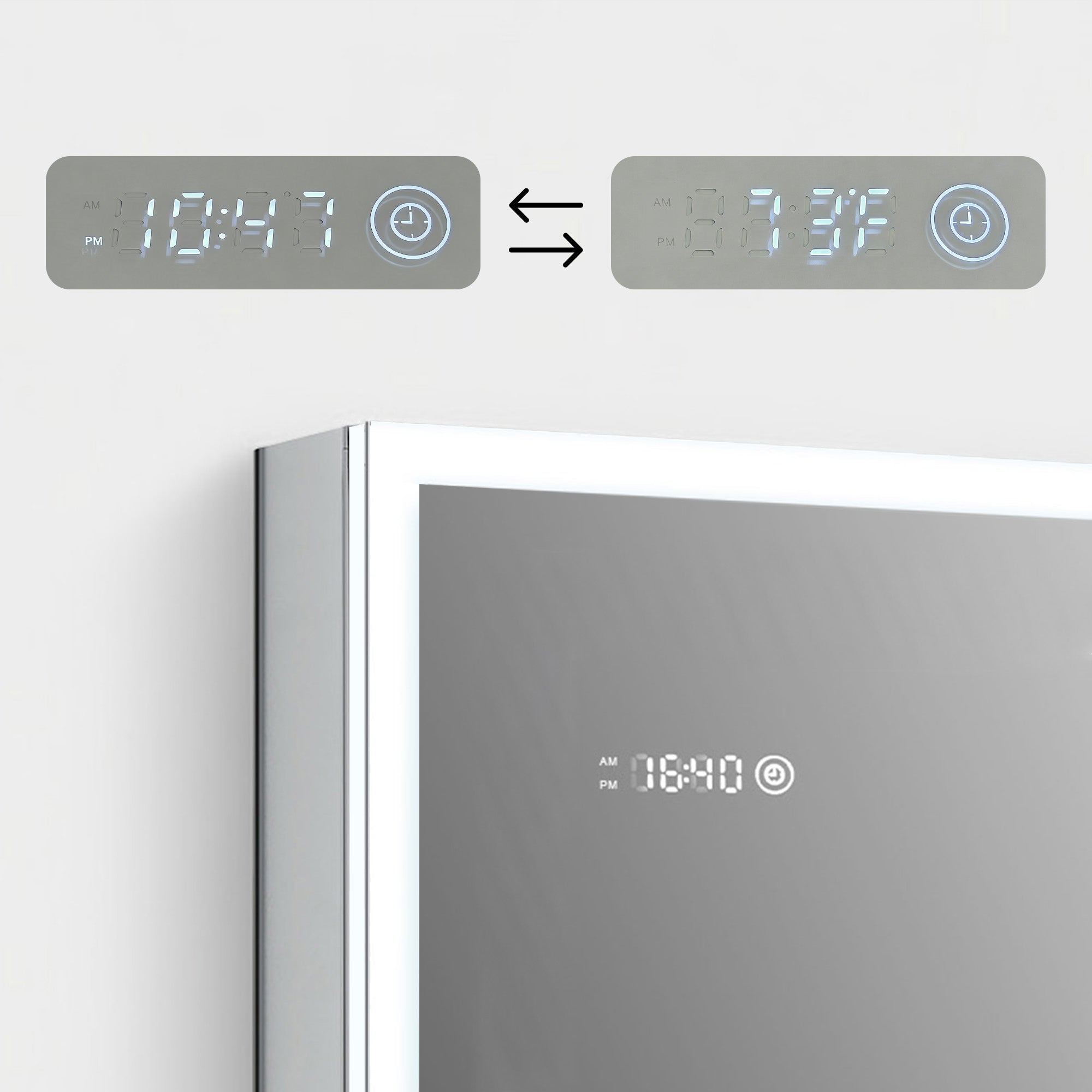 Sirius LED Medicine Cabinet with Clock MCL3 - Image 20