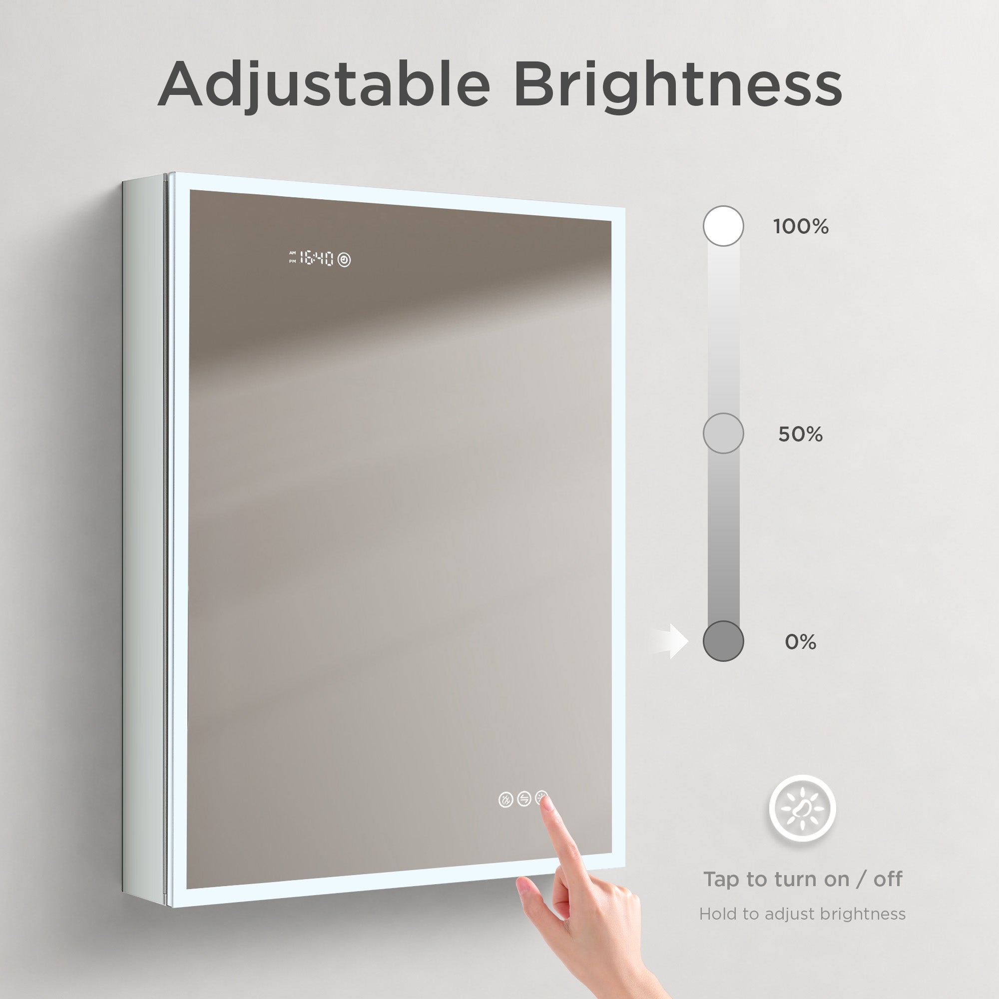 Sirius LED Medicine Cabinet with Clock MCL3 - Image 31