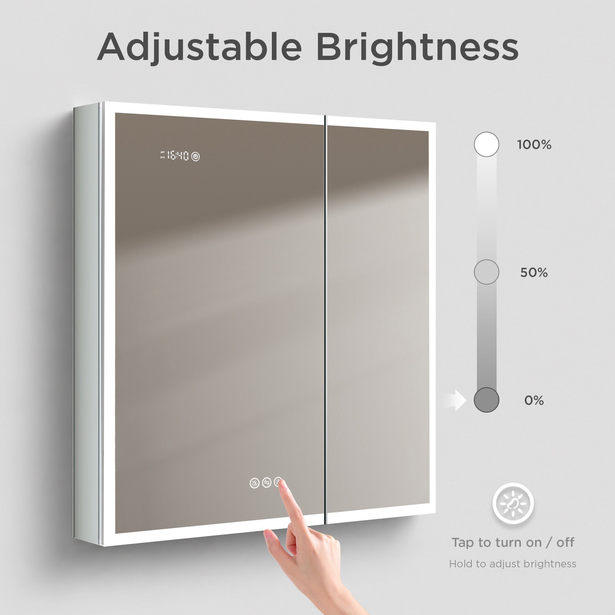 Sirius LED Medicine Cabinet with Clock MCL3 - Image 39